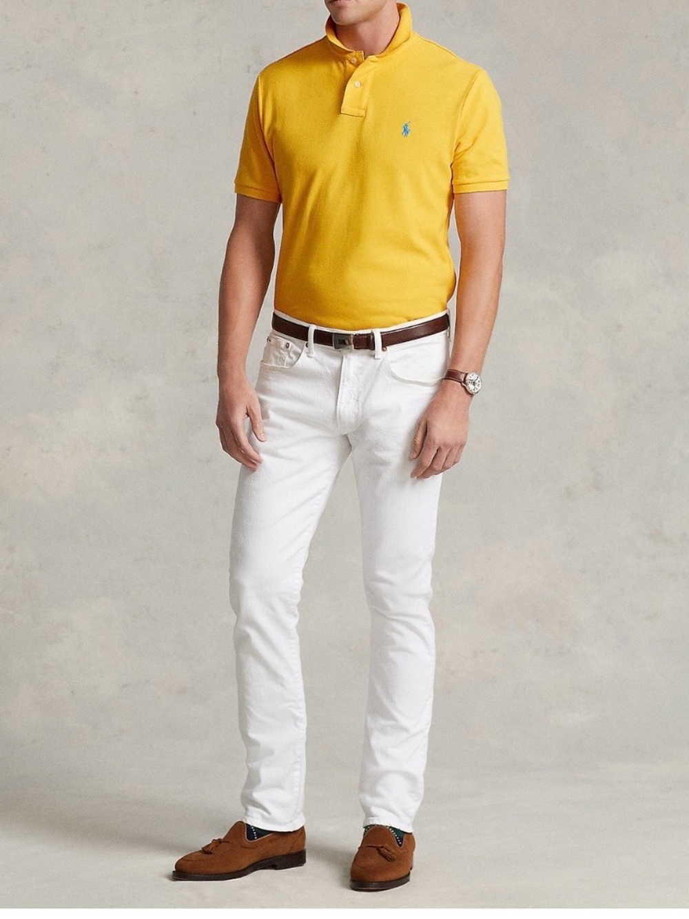 Ralph Lauren Bright Yellow Polo with Sky Blue Signature Pony - Picture 4 of 8